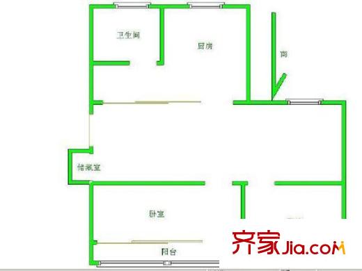 梁湖南苑 2室 户型图