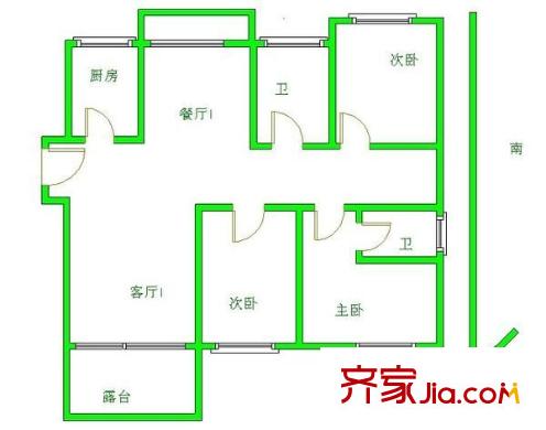 融创天鹅湖丽兹 3室 户型图