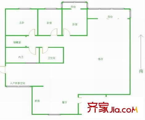 钱桥育才路小区户型图钱桥育才路 4室 户型图 4室2厅2卫1厨