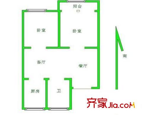 桃源居户型图2室 户型图 2室1厅1卫1厨