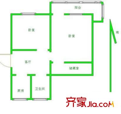 桃源居户型图2室 户型图 2室1厅1卫1厨