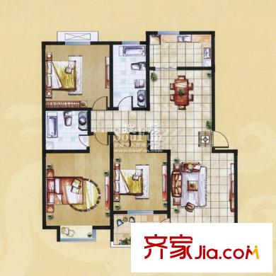 龙韵怡景苑户型图C2 3室2厅2卫