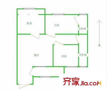 新联苑小区户型图3室 户型图 3室2厅1卫1厨