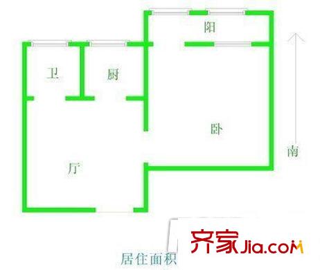 南河浜 1室 户型图