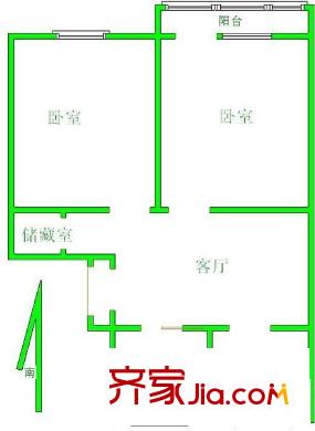 南河浜户型图2室 户型图 2室1厅1卫1厨