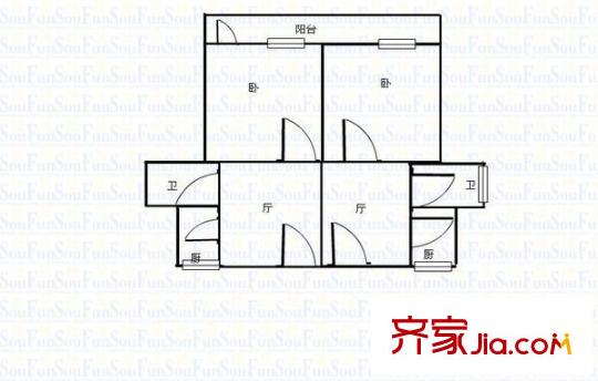 南苑新村户型图2室 户型图 2室2厅1卫1厨