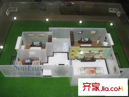 名都华庭户型图户型模型 2室2厅1卫1厨