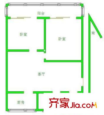 景亭苑户型图2室 户型图 2室2厅1卫1厨