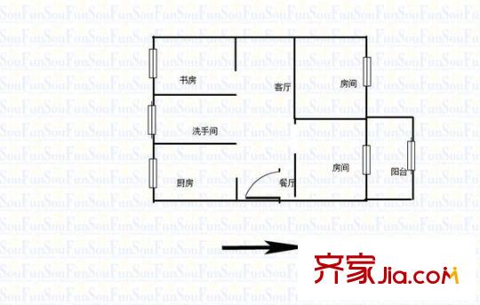 景亭苑 3室 户型图
