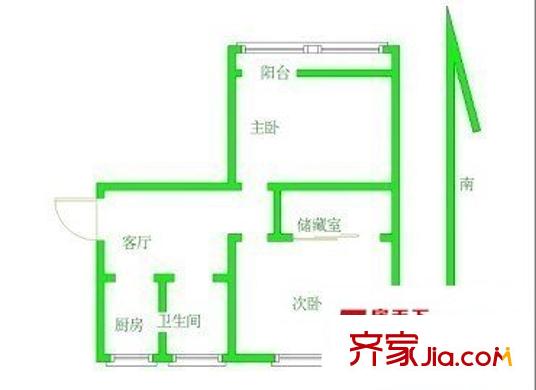 锡航新村户型图2室 户型图 2室1厅1卫1厨