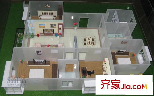 名都华庭户型图户型模型 3室2厅2卫1厨