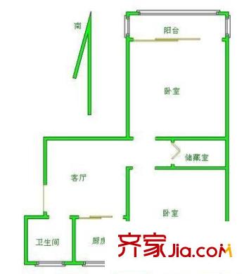 震泽四村户型图2室 户型图 2室1厅1卫1厨