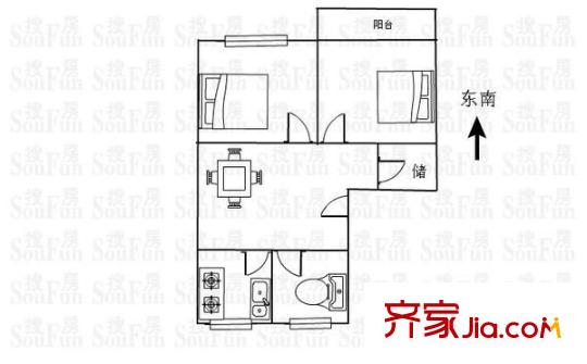 德溪路小区户型图2室 户型图 2室2厅1卫1厨