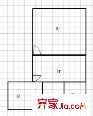 峰影新村户型图2室 户型图 2室1厅1卫1厨