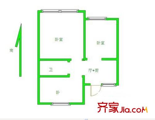 青山二村户型图2室 户型图 2室1厅1卫1厨