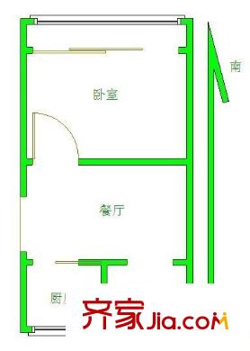 青山二村户型图1室 户型图 1室1厅1卫1厨