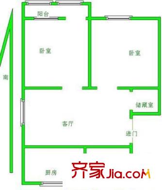 震泽四村户型图2室 户型图 2室1厅1卫1厨
