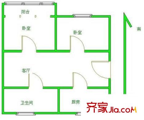 震泽四村户型图2室 户型图 2室1厅1卫1厨