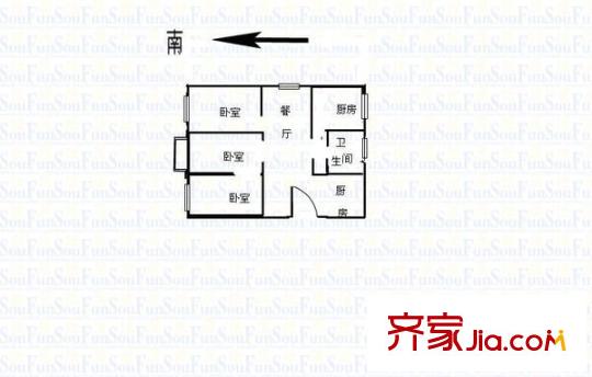 德溪路小区户型图3室 户型图 3室2厅1卫1厨