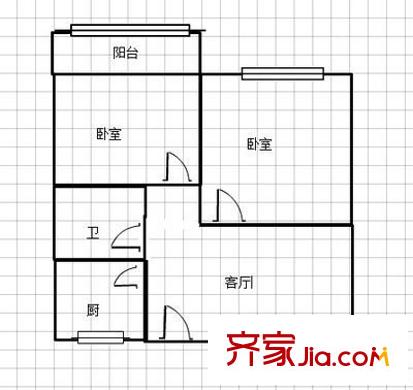 峰影新村户型图2室 户型图 2室1厅1卫1厨
