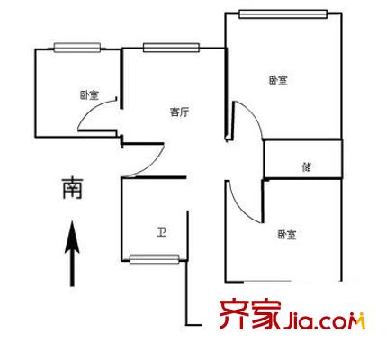峰影新村户型图3室 户型图 3室1厅1卫1厨