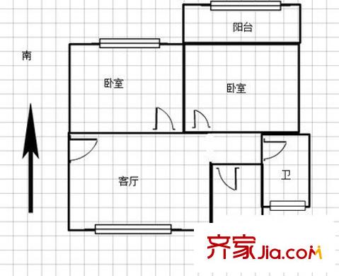 峰影新村户型图2室 户型图 2室1厅1卫1厨