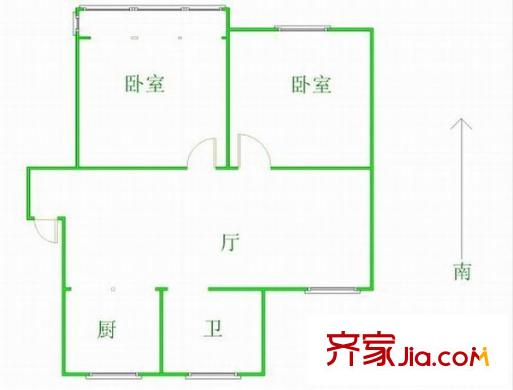 石利新村户型图2室 户型图 2室1厅1卫1厨