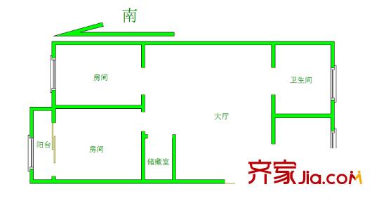 通扬新村 2室 户型图