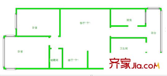 通扬新村 2室 户型图