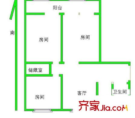 石利新村 3室 户型图