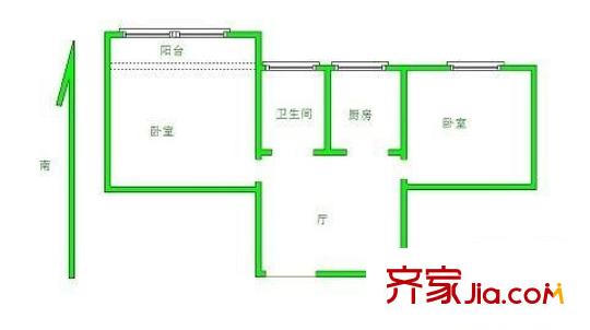石利新村户型图2室 户型图 2室1厅1卫1厨