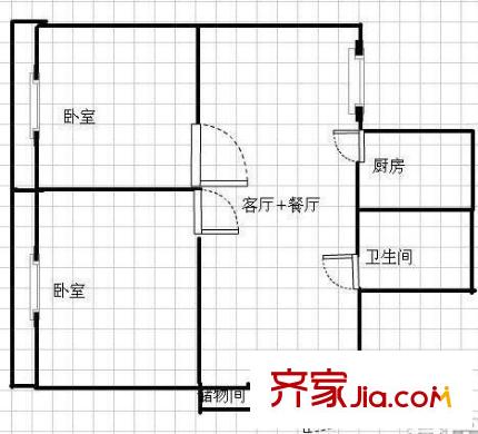 石利新村户型图2室 户型图 2室1厅1卫1厨