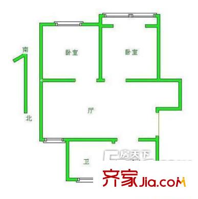 新苑一村户型图户型图 2室1厅1卫1厨