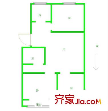 新苑一村户型图户型图 3室2厅1卫1厨
