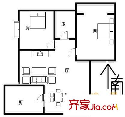 新光大厦 2室 户型图