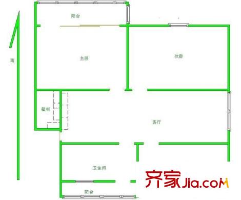 通扬新村户型图2室 户型图 2室2厅1卫1厨