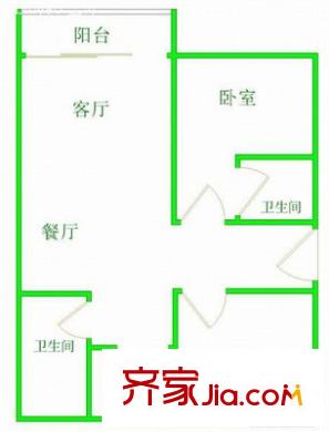上马墩二村户型图2室 户型图 2室1厅1卫1厨