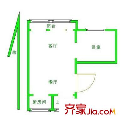 上马墩二村 2室 户型图
