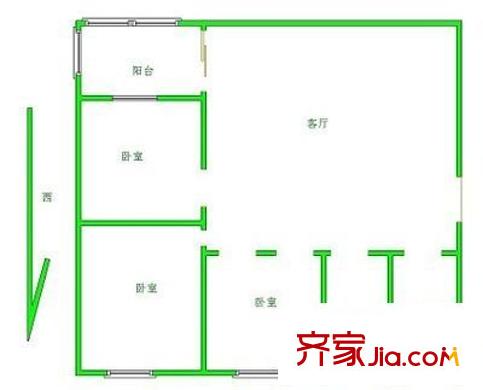 多友大厦户型图3室 户型图 3室2厅2卫1厨