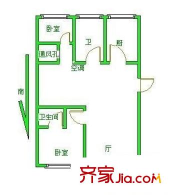 多友大厦户型图3室 户型图 3室2厅2卫1厨