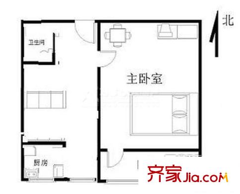 中上塘户型图1室 户型图 1室1厅1卫1厨