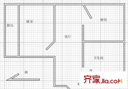 上马墩二村 1室 户型图