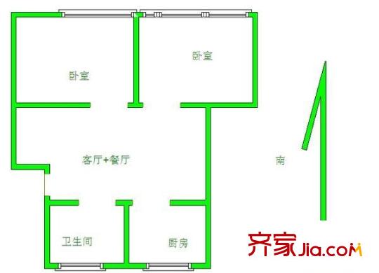 青山三村户型图2室 户型图 2室2厅1卫1厨