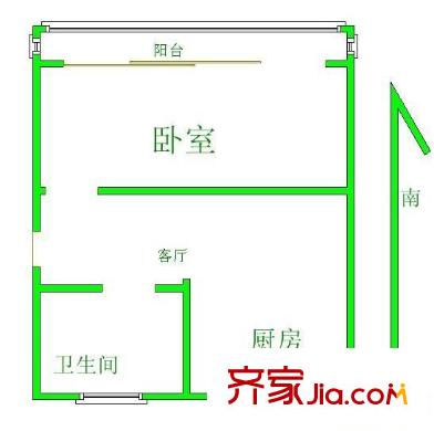 青山三村 1室 户型图
