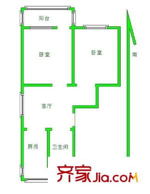 广丰二村户型图2室 户型图 2室1厅1卫1厨