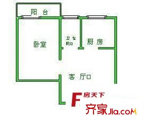 广丰二村户型图1室 户型图 1室1厅1卫1厨