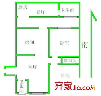 广丰二村户型图3室 户型图 3室1厅1卫1厨