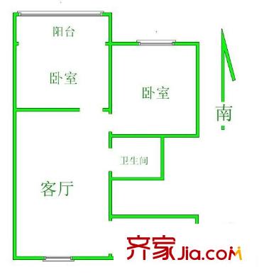 广丰二村户型图2室 户型图 2室1厅1卫1厨