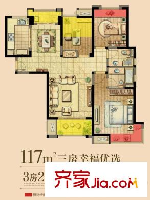 复地・悦城32单元3室2厅2卫 3室2厅2卫