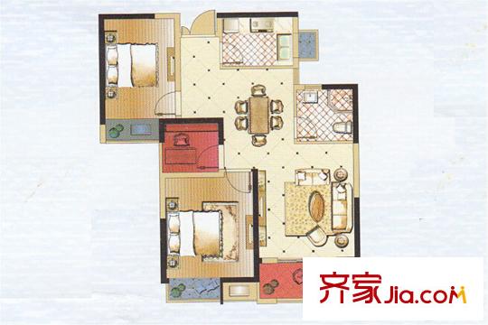 海天・紫郡天琴海户型 3室2厅1卫1厨